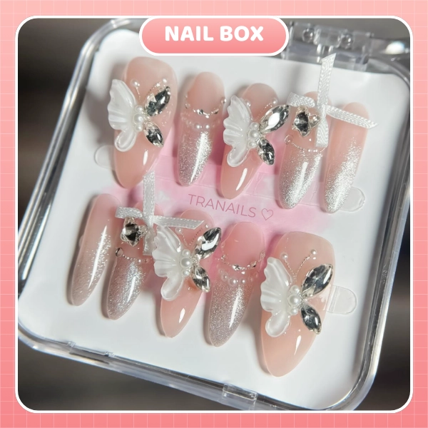 Nail box Bướm Hồng Nhũ