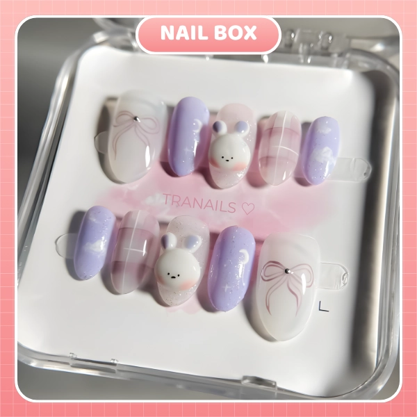 Nail box Thỏ Tím Pastel