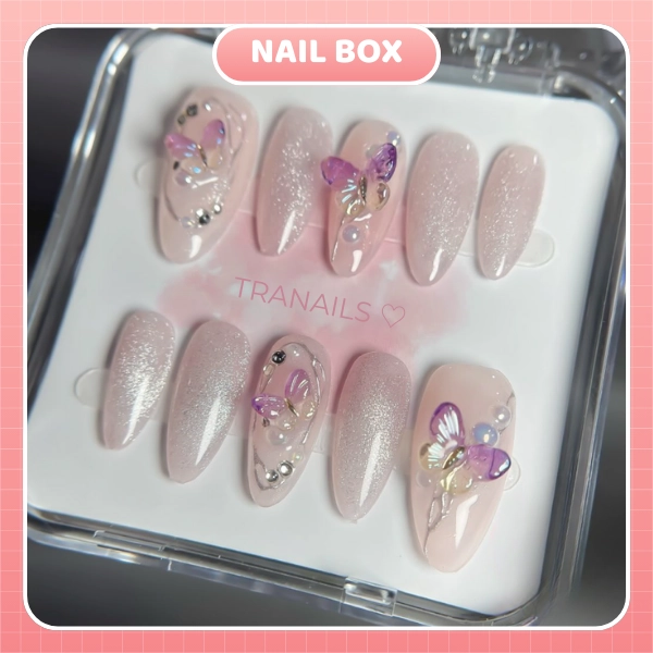 Nail Box Pink Butterfly